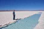 Piscina para extração de sal nas Salinas Grandes, próximo ao Paso de Jama, fronteira entre Argentina e Chile